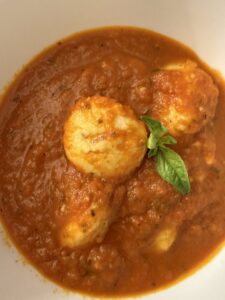Tomato Basil Soup with Cheese Pillows
