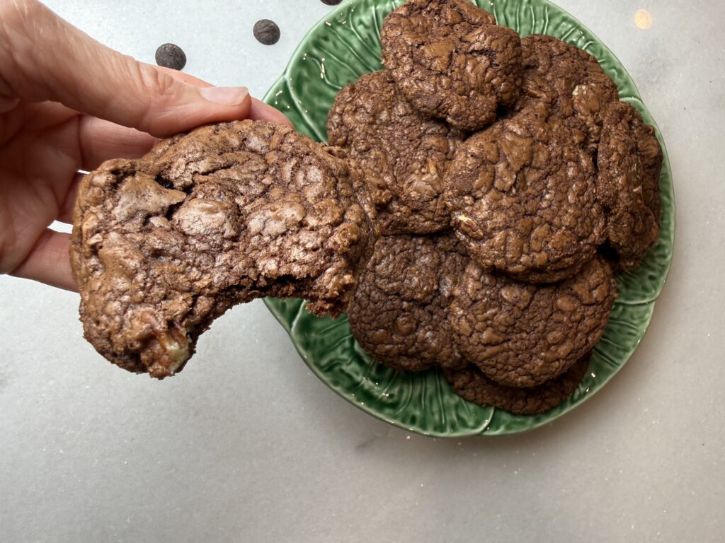 The Most Perfect Triple Chocolate Pecan Cookie. Ever.
